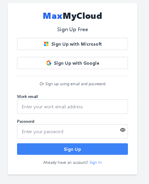 sign up